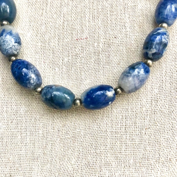 Vintage Genuine Lapis Lazuli Large Beaded Necklace 20” - Picture 5 of 5
